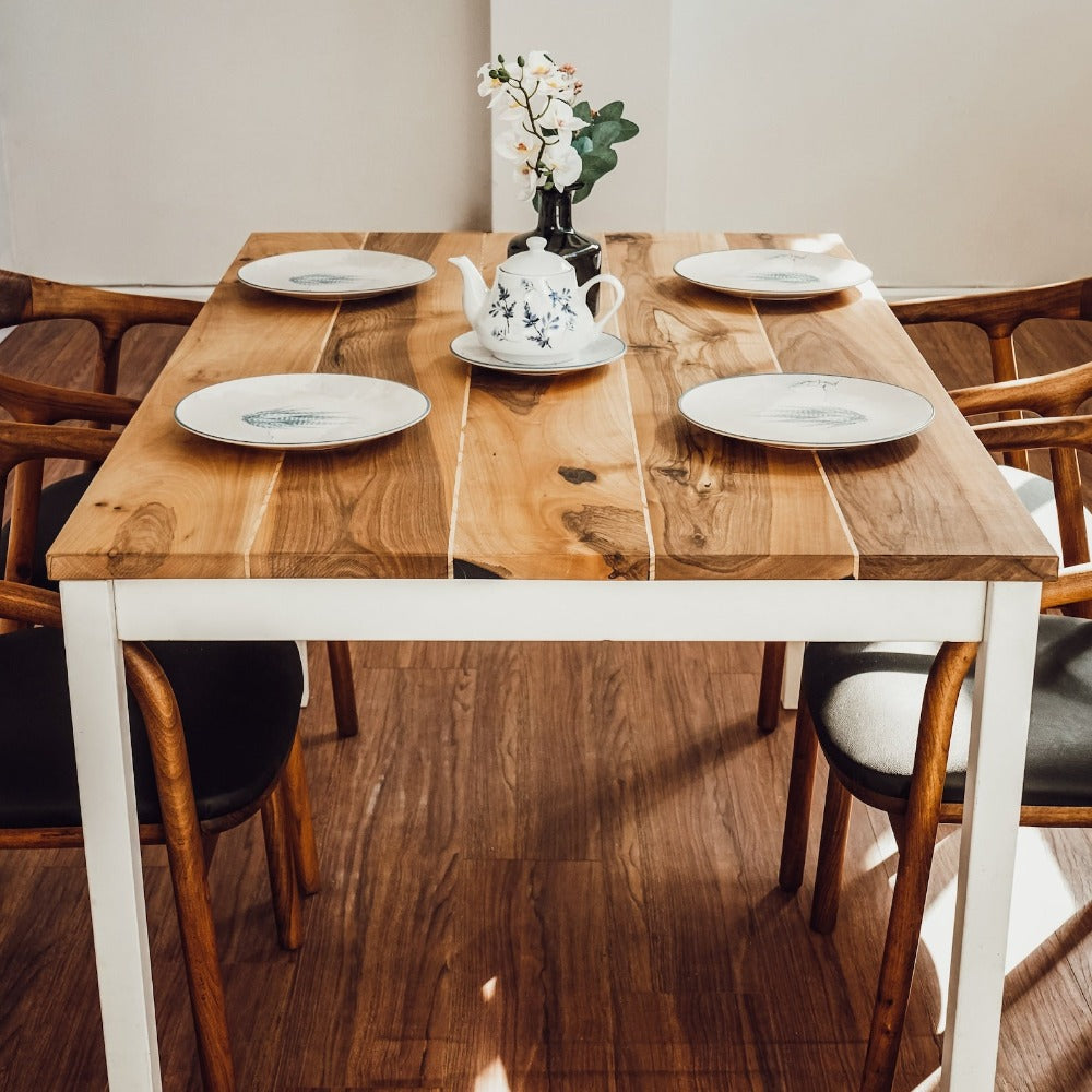 Ceviz Yemek Masası | 6 Kişilik Özel El Yapımı Yemek Masası - Furni Treasure